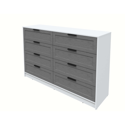 Kомод Тренд КТ-К157 (Белый платинум ЛДСП/ Дуб серый ЛМДФ) Ш1565 В1020 Г451